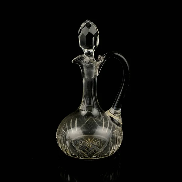 Antieke Glazen Decanter Met Geometrisch Patroon Retro Decanter Voor Alcohol — Stockfoto