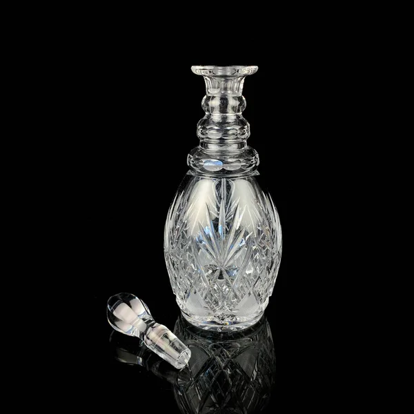 Antieke Glazen Decanter Met Geometrisch Patroon Retro Decanter Voor Alcohol — Stockfoto