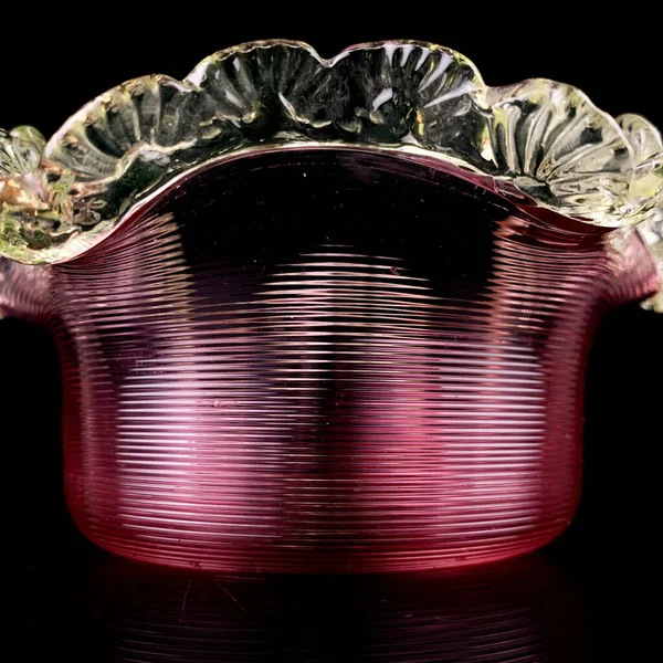 Vaso Figurativo Antico Cristallo Colore Rosa Vaso Vetro Rosso Vintage — Foto Stock