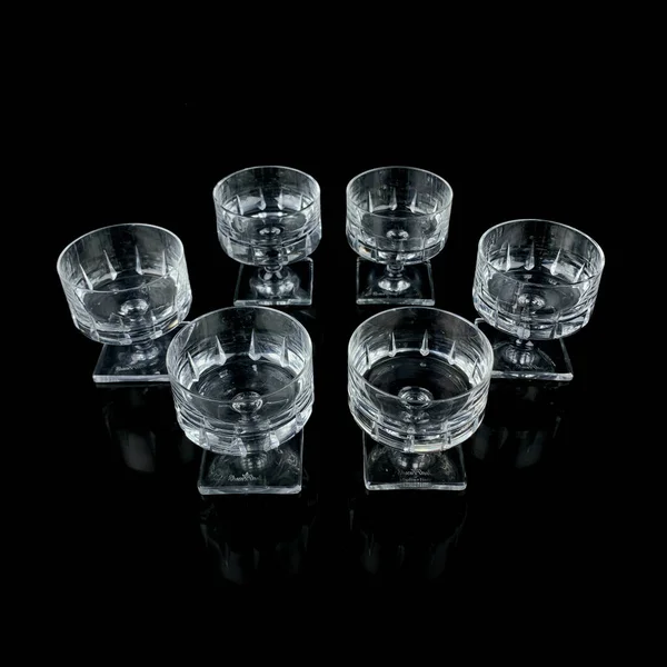 Set Crystal Antique Wine Glasses Vintage Glass Set Glasses Alcoholic — Photo