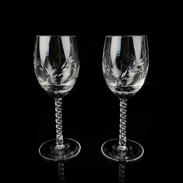 Set Crystal Antique Wine Glasses Vintage Glass Set Glasses Alcoholic — Foto Stock