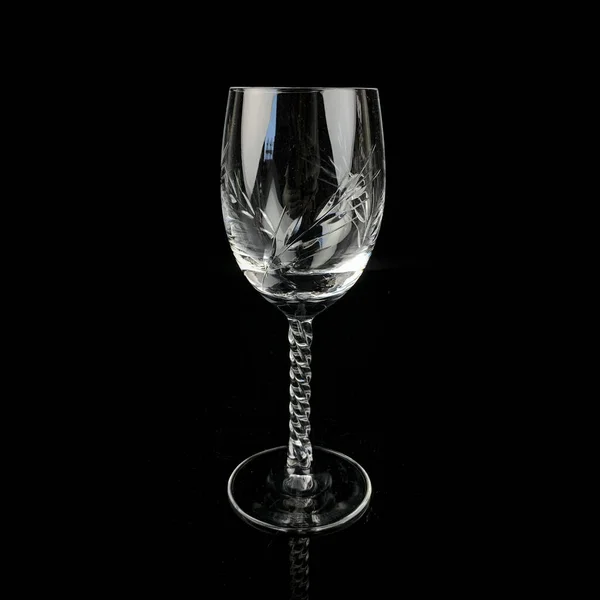 Crystal Antique Wine Glass Vintage Glass Goblet Alcoholic Beverages Black — Stockfoto