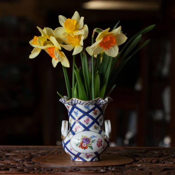 Antique Ceramic Vase Luxury Interior Patterned Porcelain Vase Vase Summer — Stockfoto