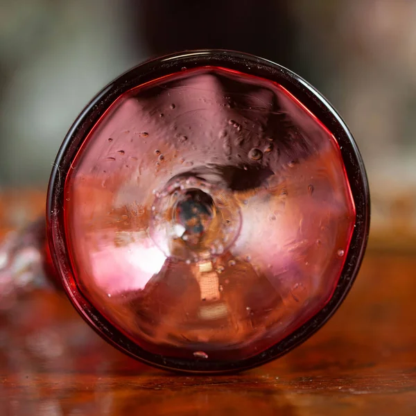 Glass Red Mug Luxury Interior Crystal Cup Unusual Handmade Bohemian — ストック写真