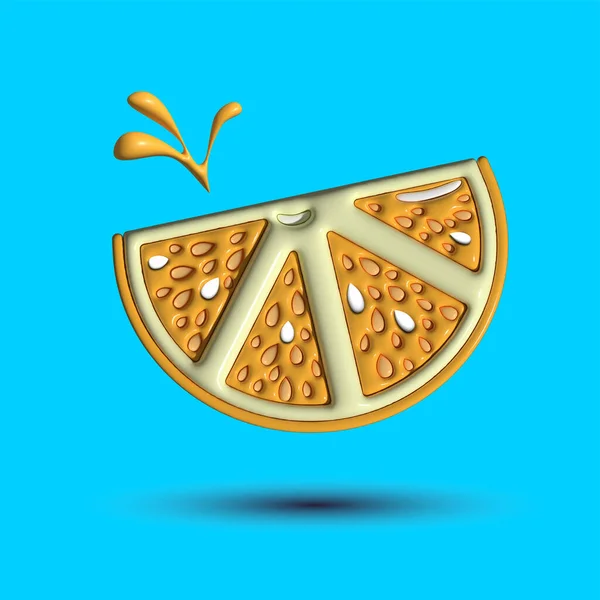 Render Realistic Orange Slice Different Types Minimalism Cartoon Style Design — 图库照片