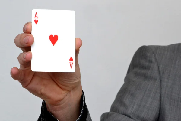 Businessman showing ace — Stock Photo, Image