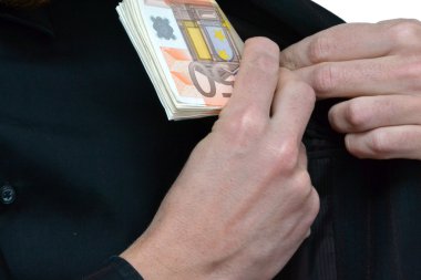 işadamı ceket para ile