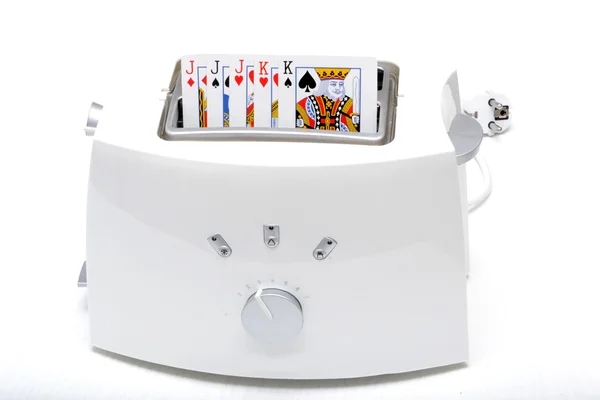 Poker karty v topinkovači — Stock fotografie