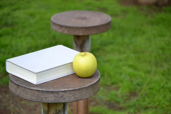 Pomme et livre — Photo