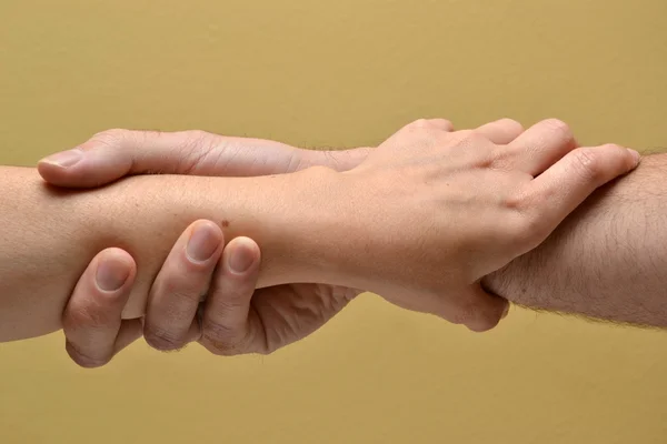 Hands clasped — Stock Photo, Image