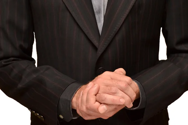 Businessman with hands clasped — Stock Photo, Image