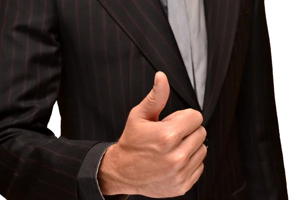 Biznesmen podnoszenie ten kciuk — Zdjęcie stockowe