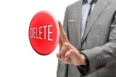 kelime ile bir düğmeye basarak adam 
