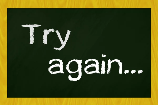 Blackboard with the words "Try again" written — Stock Photo, Image