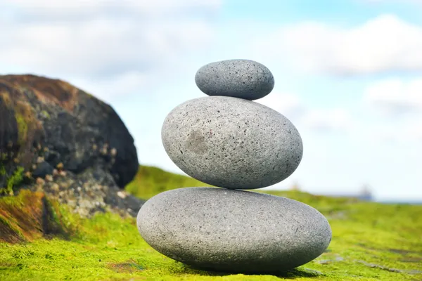 Zen stones with sea background — Stock Photo, Image