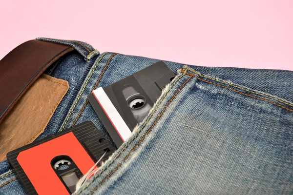 Jeans e cassetta a nastro — Foto Stock