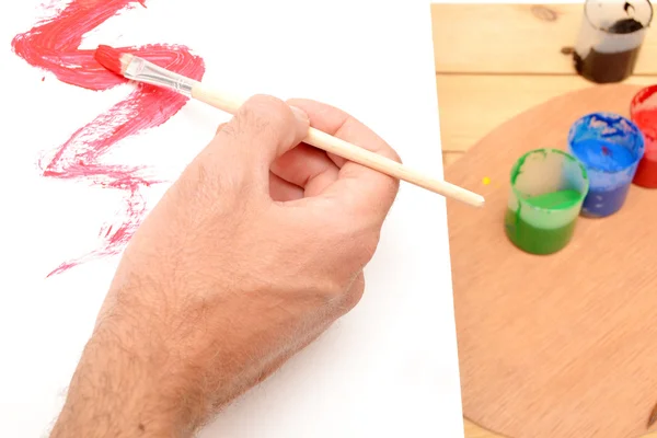 Individual painting a picture — Stock Photo, Image