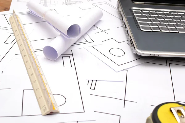 Tools for construction drawings — Stock Photo, Image