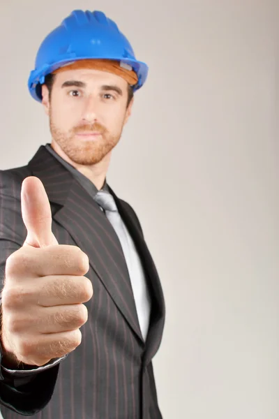 Architect with blueprints in hand — Stock Photo, Image