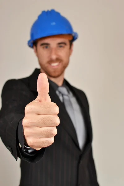 Architect with blueprints in hand — Stock Photo, Image