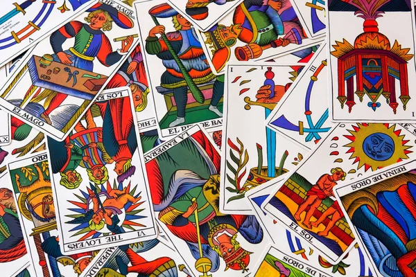 Renkli Tarot Kartları Arkaplanı — Stok fotoğraf