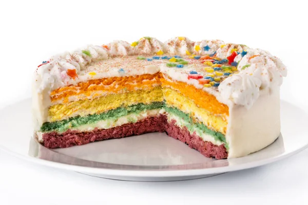 Beyaz arkaplanda izole edilmiş gökkuşağı katmanı