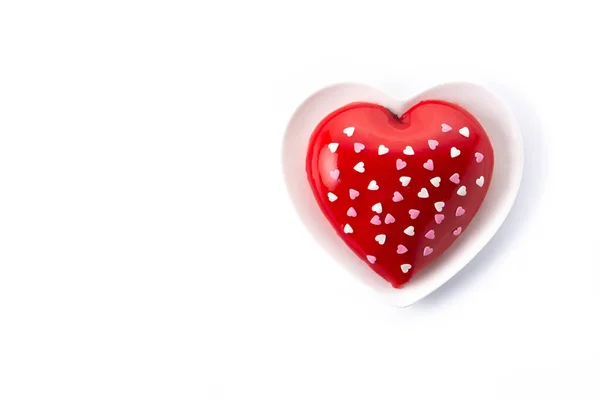 Herzförmige Torte Zum Valentinstag Oder Muttertag Isoliert Auf Weißem Hintergrund — Stockfoto