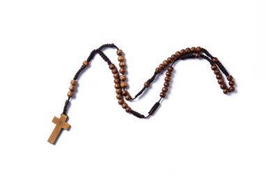 Rosary cathloic cross isolated on white background clipart