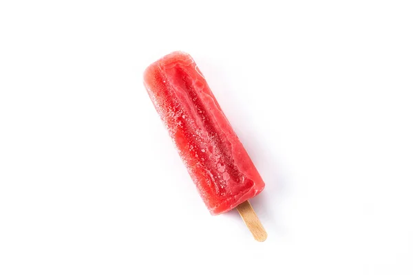 Truskawka Popsicle Białym Tle — Zdjęcie stockowe