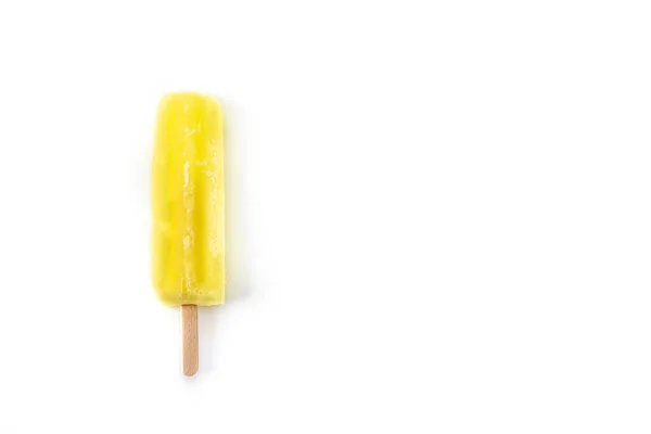 Lemon Popsicle Isolated White Background Top View Copy Space — Stock Photo, Image