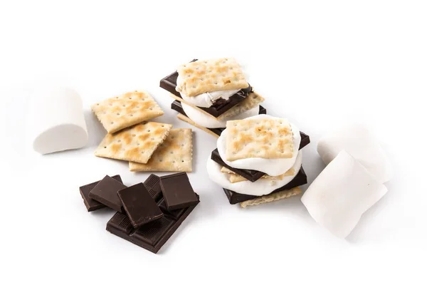 Hemmagjord Smores Isolerad Vit Bakgrund — Stockfoto