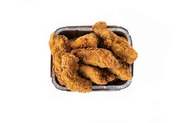 Crispy Kentucky Fried Chicken Box Isolated White Background — 图库照片