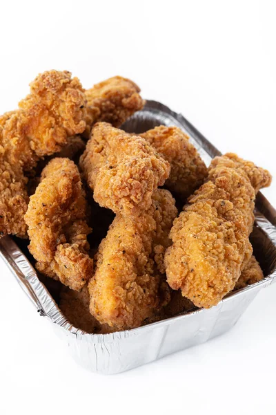 Crispy Kentucky Fried Chicken Box Isolated White Background — Fotografia de Stock