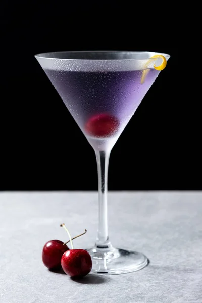 Klassieke Luchtvaart Cocktail Grijze Achtergrond — Stockfoto