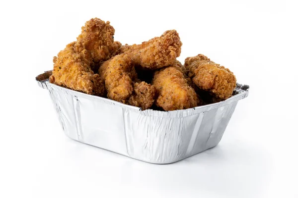 Crispy Kentucky Fried Chicken Box Isolated White Background — Fotografia de Stock
