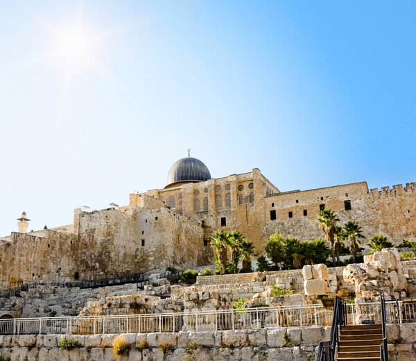 The dome of the Al-Aqsa Mosque on the Temple Mount in Jerusalem