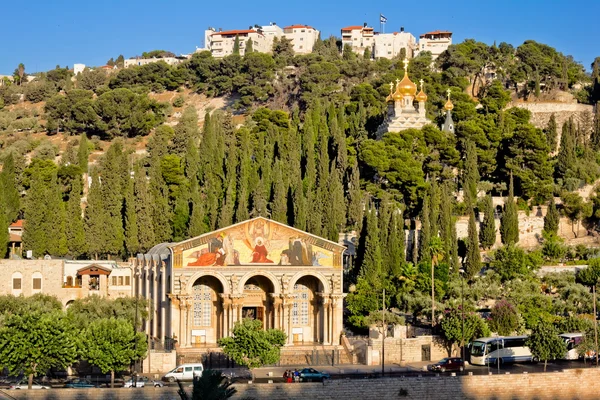 Gethsemane, and the Church of all Nations on the Mount of olives in Jerusalem — Stock Photo, Image