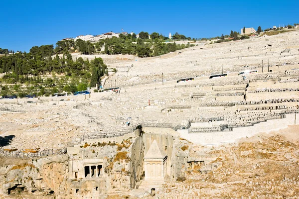 Ancient Jewish cemetery on the Mount of olives in Jerusalem Royalty Free Stock Photos