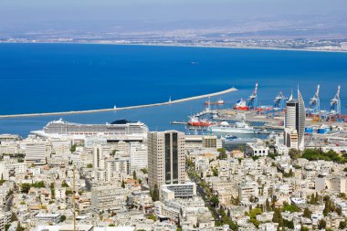 liman ve haifa İsrail ' Mount carmel görüntüleyin