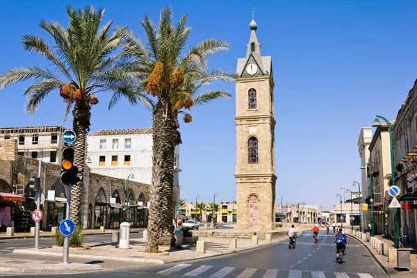 De klokkentoren in de oude jaffa op shabbat — Stockfoto