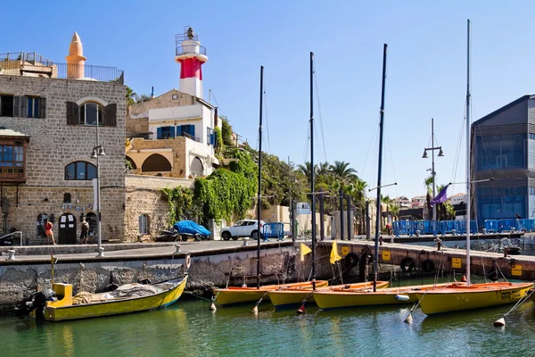 Hamnen i jaffa i israel på en solig dag — Stockfoto