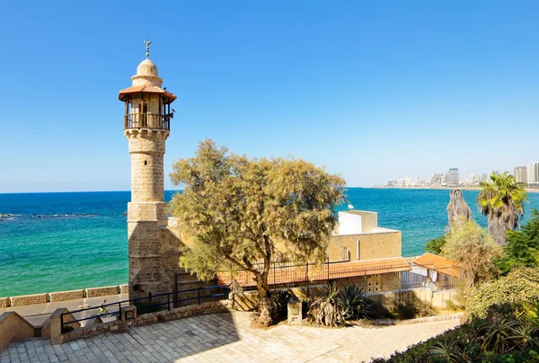 Zee moskee in de oude jaffa — Stockfoto