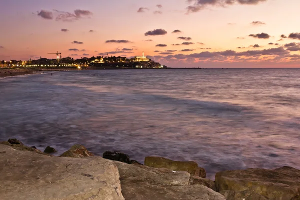 Die Lichter der Jaffa bei Sonnenuntergang — Stockfoto