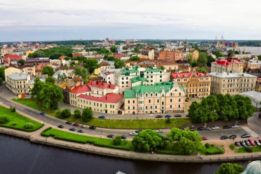 vyborg çatılar üzerinden kuş uçuş yüksekliği görüntüleyin