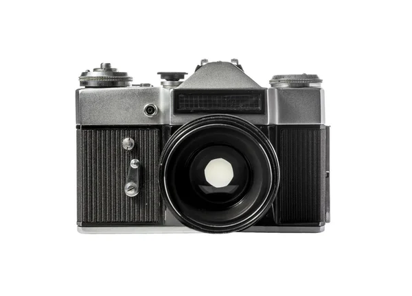 Vintage film camera on white background — Stock Photo, Image