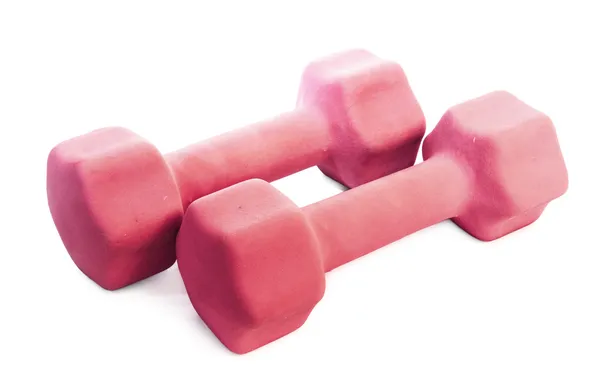 Pembe dumbell 3 kg ağırlığında — Stok fotoğraf