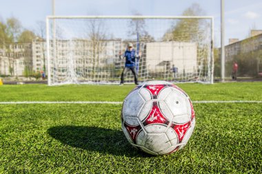 Futbol topu on metrelik işaretini set maç