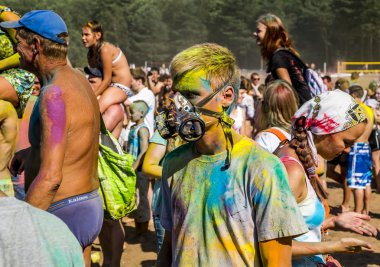 Genç Hintli boyalar festival insanların 
