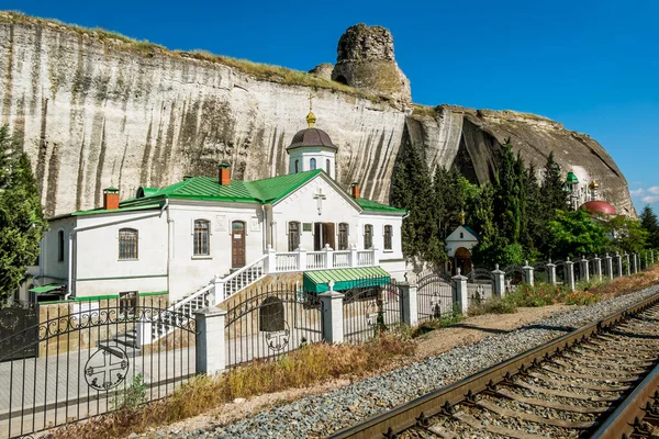 Inkerman Crimea May 2021 Klimentovsky Cave Monastery Rock Inkerman Crimea Stock Photo