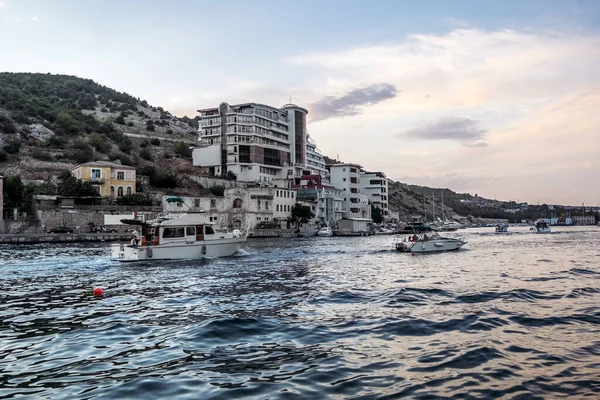 Pasamontañas Crimea Septiembre 2021 Hermosa Vista Bahía Balaklava Península Crimea — Foto de Stock